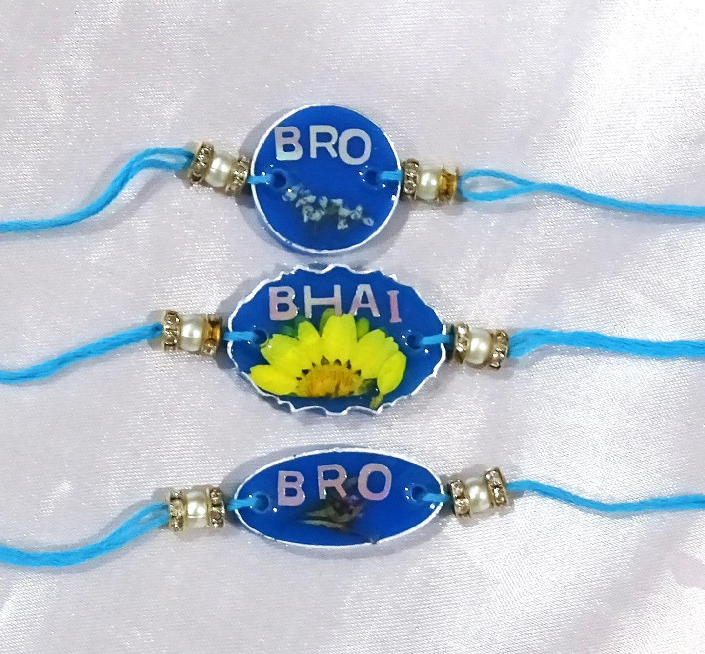 Special Rakhi with Preserved Flower (Set of 3) with Roli & Chawal (Copy)