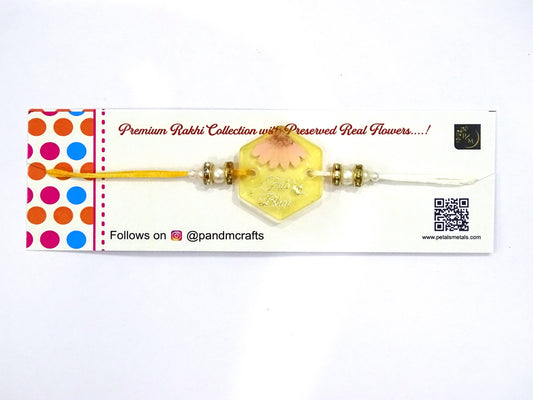 Special Message Rakhi with Preserved Flower
