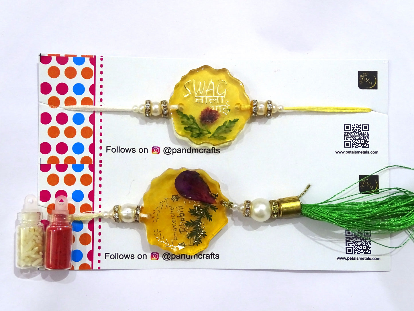 Premium and Elegant Rakhi (Set of 2) "Superman Bro & Masterchef Bhabhi" with Roli & Chawal